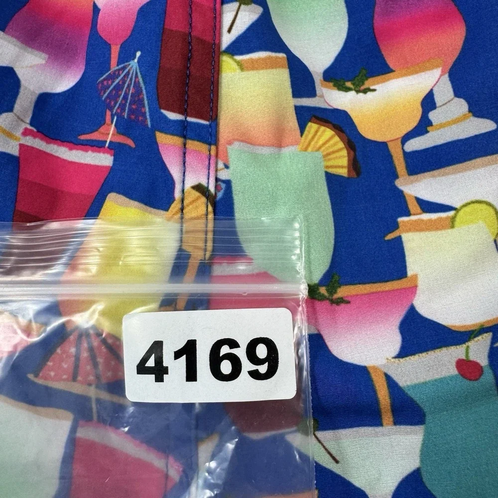 Robert Graham Multicolor Martini Drinks AOP Mens Swimtrunk Size 34